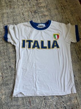 Italia White & Blue Kids T-Shirt
